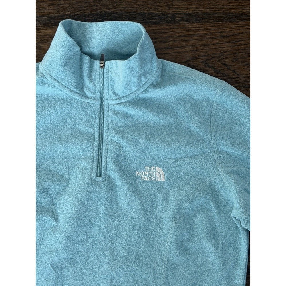The North Face TKA 100 Fleece Womens Small Long Sleeve 1/4 Zip Blue Pullover